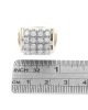 Diamond Square Top Ring in White and Yellow Gold